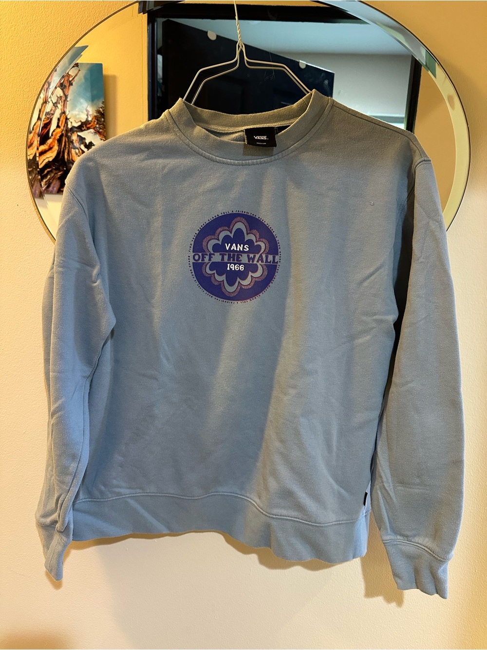 Vans Women’s Medium Blue Off The Wall 1966 Graphic Crewneck Sweatshirt